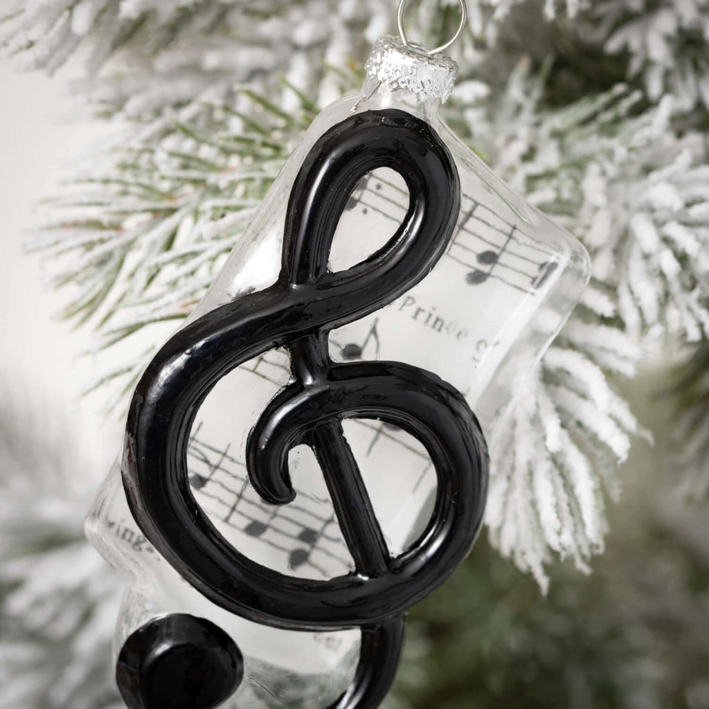 Glass Musical Note Ornament   