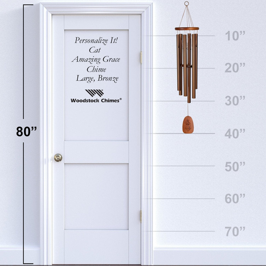 Personalize It! Cat - Amazing Grace® Chime - Medium, Bronze proportion image