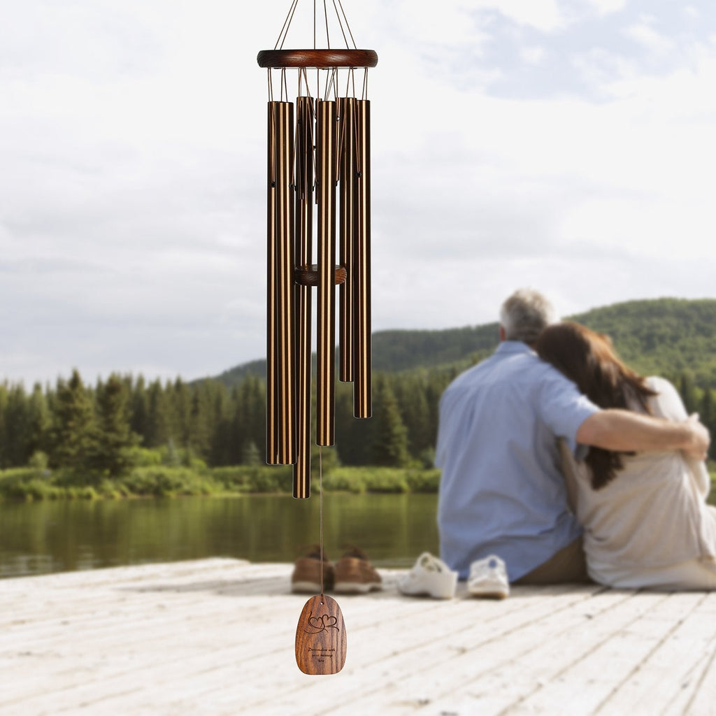 Personalize It! Double Heart - Pachelbel Canon Chime - Bronze lifestyle image
