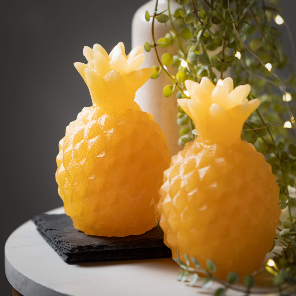Yellow Pineapple Candle Set 2 