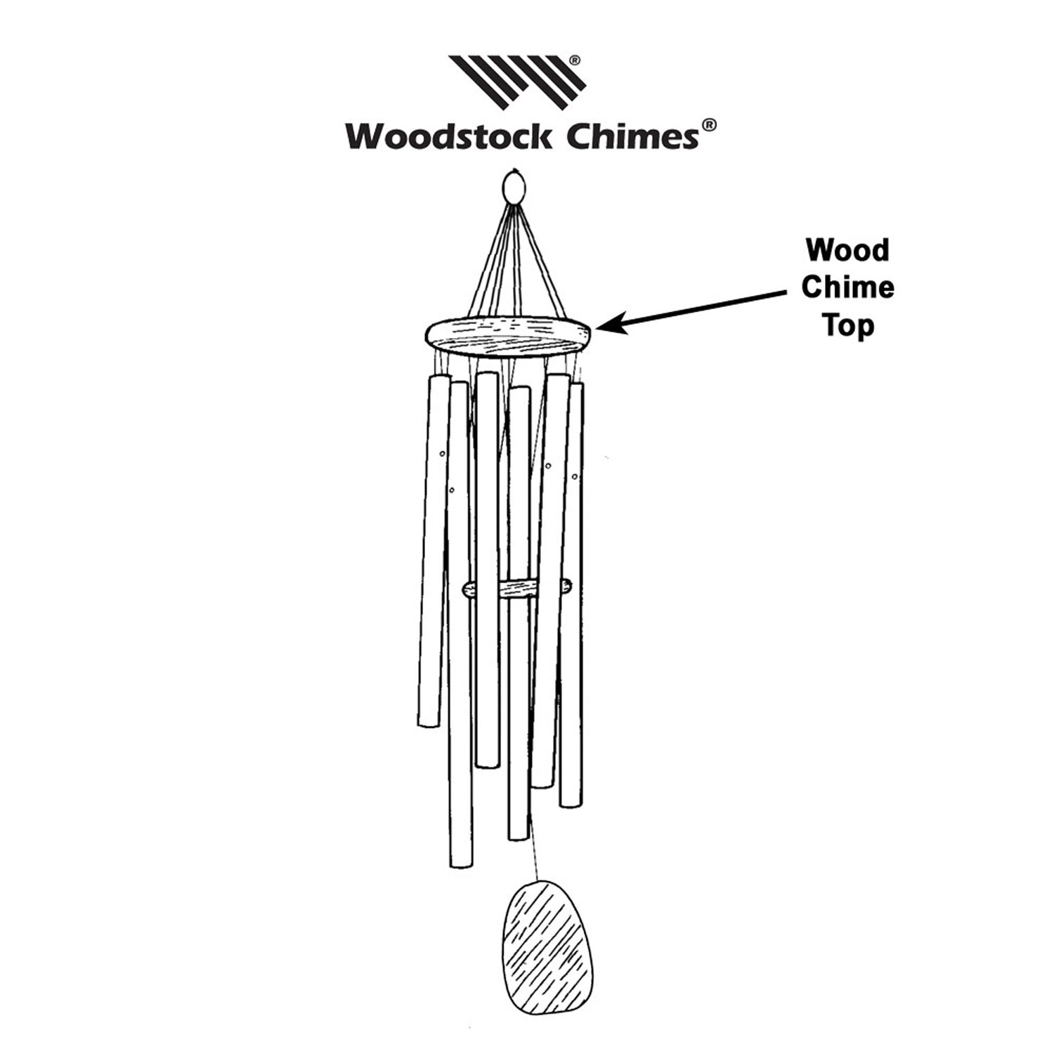 Wood Chime Top for Signature Chimes - 7-inch – Woodstock Chimes