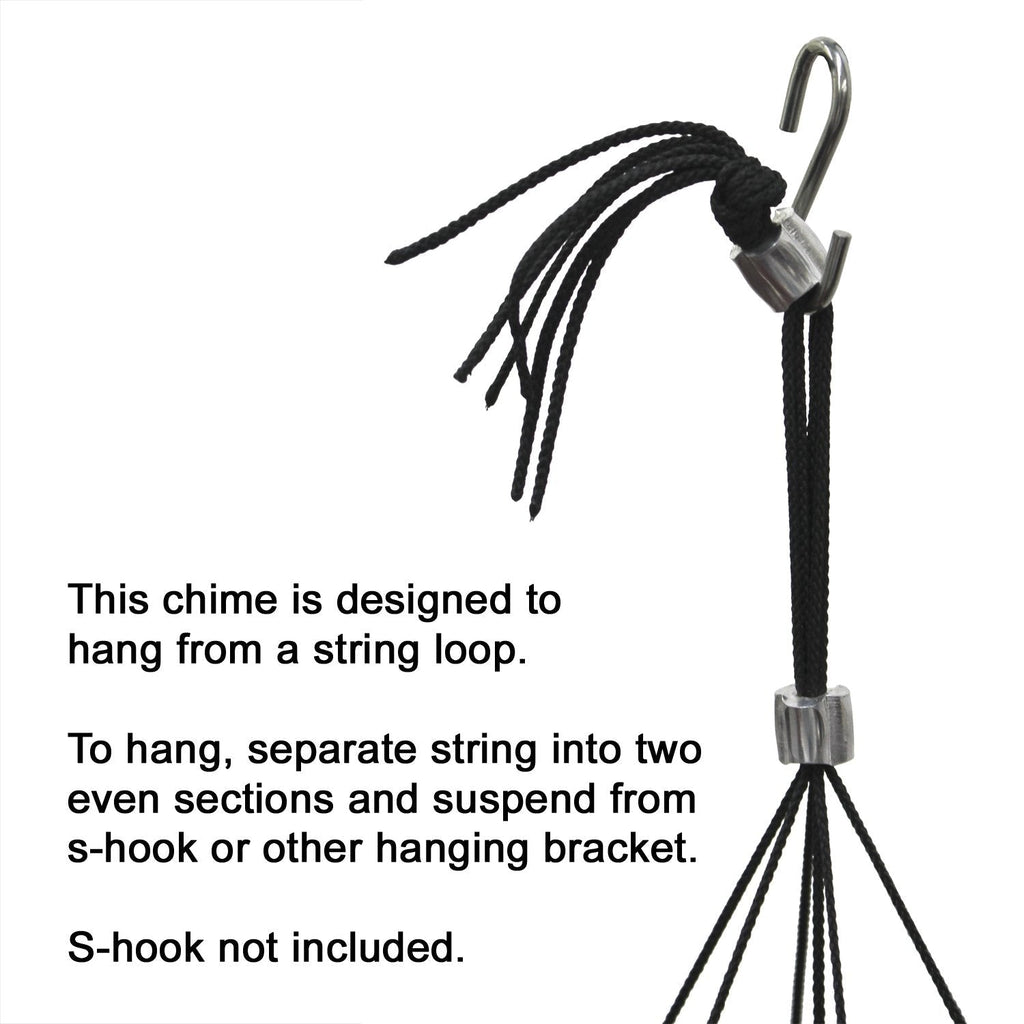Windsinger Chimes of Apollo - Black hangs from a string loop